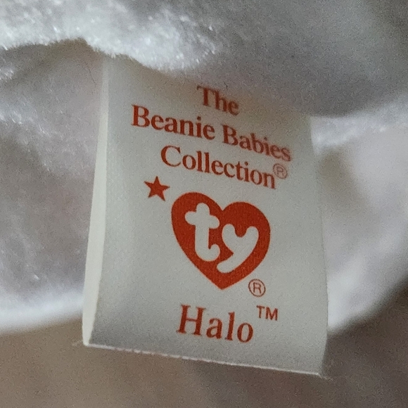 🧸 Ty Beanie Baby Halo the Angel Bear 1998 Plush – Wings & Halo, Good Condition - Picture 13 of 14